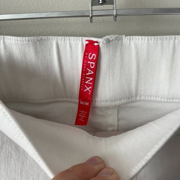 Spanx Every Wear Mid Rise Pull On Casual Ankle Skinny Jeans White Medium - Picture 8 of 8